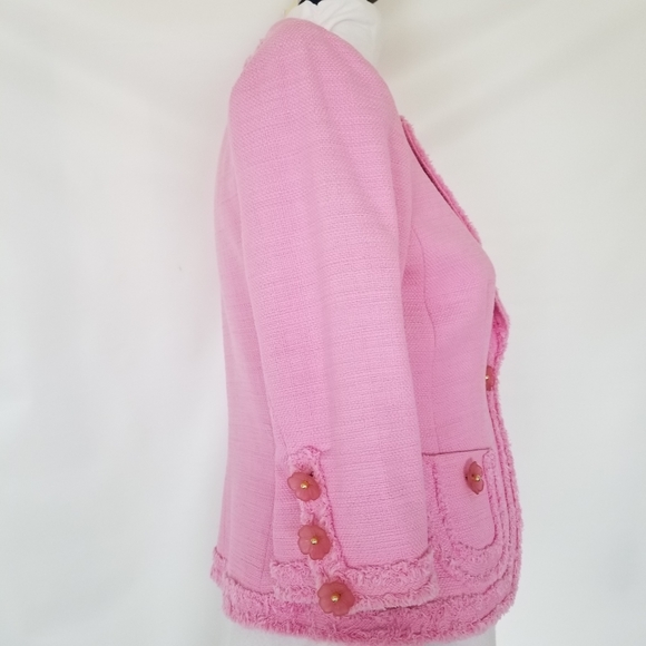 ✅911A NWOT Classiques Entier Pink Fringe Jacket PS - Picture 5 of 16